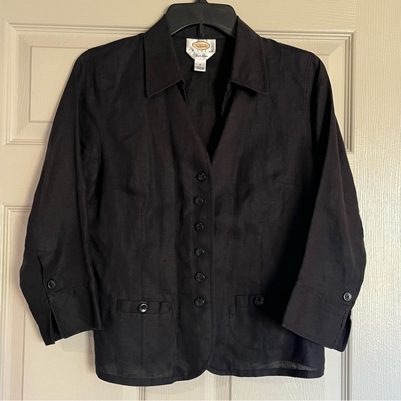 Talbots 100% Linen Button-Up Top - Picture 3 of 8